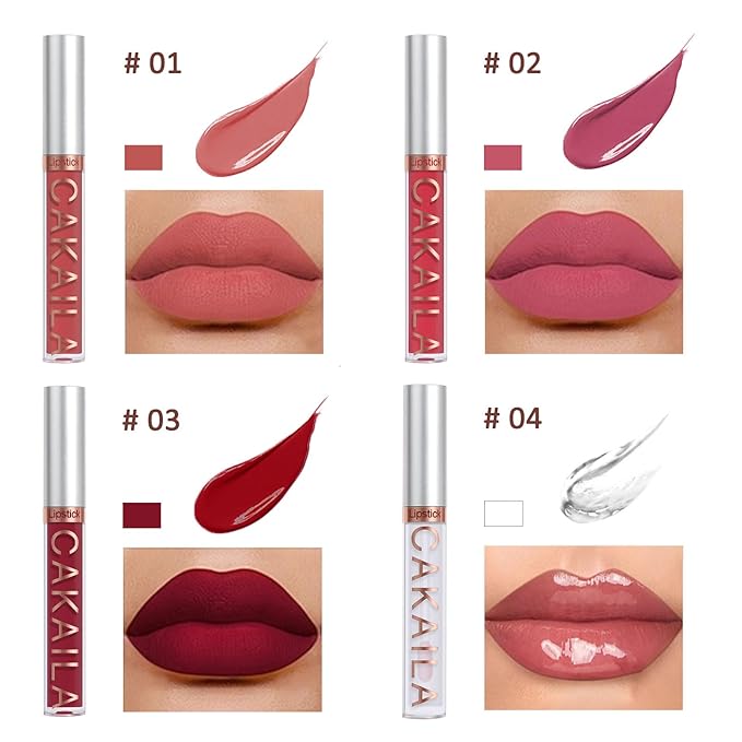 9 Pcs Liquid Lipsticks and Lip Lacquer Set Matte Rich Red Colors Lipstick for Women with Waterproof and Long-Lasting