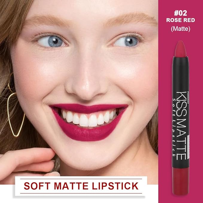 BINGBRUSH Smooth Longwear Lipstick Pack Set, Matte Color Stick Ultimate Lip Crayon for Makeup Collection - Waterproof Velvet Lipgloss Lip Stain (02#)