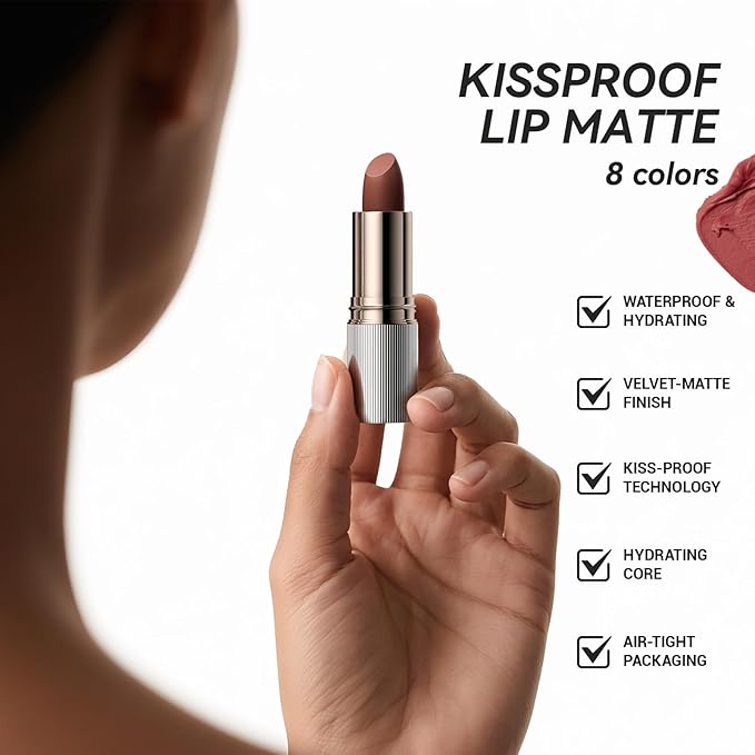MAANGE Lipstick, Matte Lipstick Long Lasting Transfer-Proof Waterproof & Hydrating Lip Makeup, Full Coverage for a Nourishing Pout,1 Count-O201