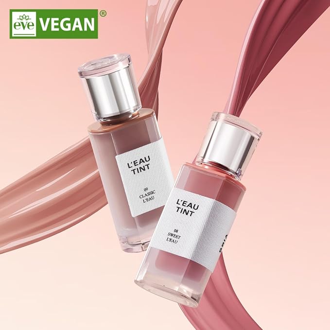 BBIA L’EAU Tint – Glossy & Glow Lip Stain, Watery Lip Tint, Non-Sticky, High Shine Finish, Long-lasting, Moisturizing, Lightweight, Natural, Daily Use, Vegan, Korean Lip Makeup (02 FLEUR L'EAU)