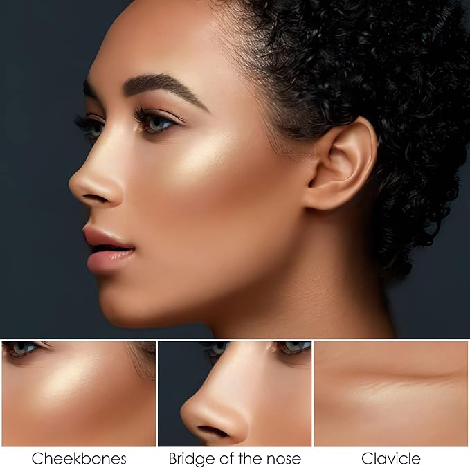 FOCALLURE 2 Pcs Contour Foundation Stick, Highlighter & Bronzer Pen, Face Brightens & Shades Pencil, Highlighting Shade Longwear Makeup, Highlight Bronzer Shaping Trimming Stick,Neutral