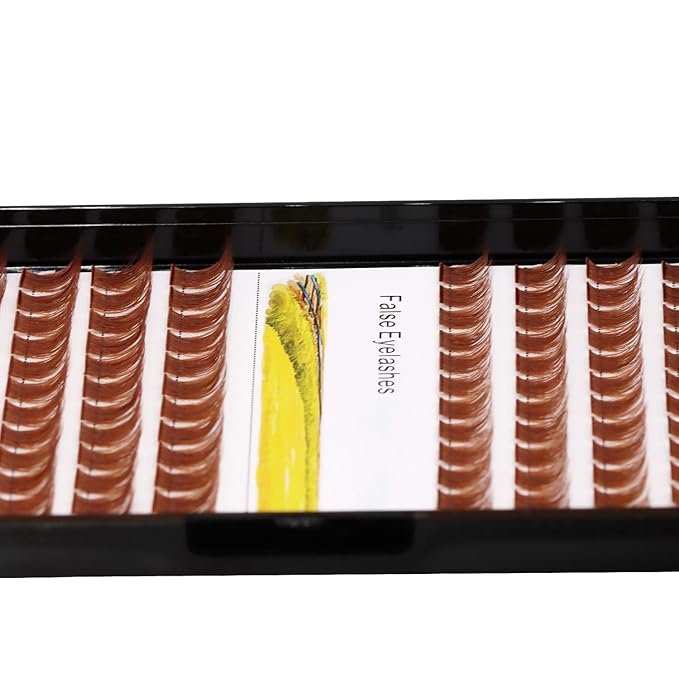 Bodermincer 120 Clusters D Curl Light Brown 10mm+12mm/12mm+14mm Mixed Wide Cluster False Eyelash Individual Cluster EyeLashes False Eyelashes Eyelash Extension (Light Brown 12+14mm Mixed)