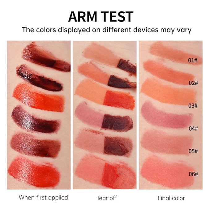 Matte Lip Liner Peel Off Lip Stain, Long Lasting Peel Off Lip Liner Stain, Peel-off Lip Gloss For All Skin Types, Transfer-proof Highly Pigmented Color Waterproof, (01#+02#, Pack of 2)