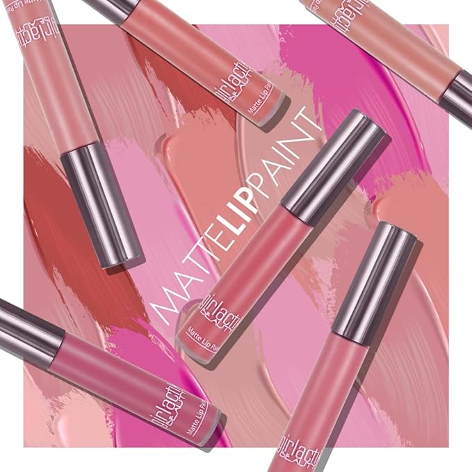 Girlactik Long Lasting Matte Lip Paint Liquid Lipstick in Allure- Long wearing, Smooth Application, Pigmented, Non-Crack Formula, Lightweight, 7.5 ml / .25 oz, (Ooh la la)