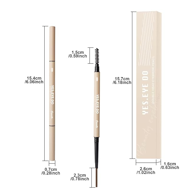 Auburn Eyebrow Pencil, Automatic Red Eyebrow Pen with Brush for Red Hair, Ultra Slim Redish Eyebrow Pencil for Brow Lamination, Water-resistant, Long-lasting, Buildable Pigment, Auburn, YES.EYE DO