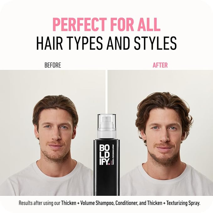 Boldify Hair Thickening Spray - Volume Booster - Stylist-Recommended Texture Spray for Hair Women & Men - 8oz