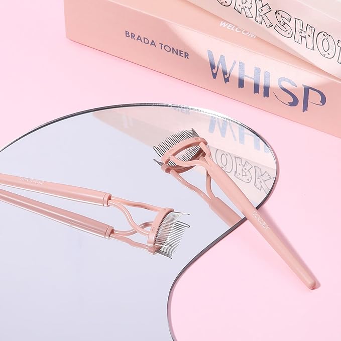 Docolor Eyelash Comb Eyelash Separator Mascara Applicator Eyelash Definer with Comb Cover Pink