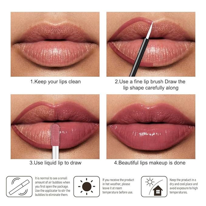 Kaely Longwear Shine Lipstick for Women, Highly Pigmented Liquid Lip Color Makeup, Non-Transfer Lip Gloss Stain Waterproof Smudge Proof 24 Hour, Glossy Finish, Vegan & Cruelty-free, 13 COY