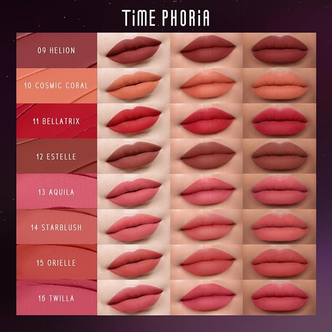 NEBULA VELVET LIP CREAM-Long Lasting Lip Stain, Waterproof and Transferproof Lip Tint, Matte Finish, Smooth Out Lip Lines, Lightweight & High Coverage, Stocking Stuffers (02 AURORA)