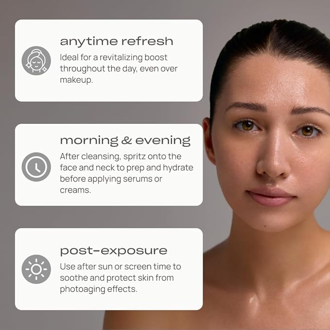Young Goose, Bio-C Peptide Spray | Hydrating and Toning Mist | Supports Microbiome | Protection Against Blue Light, UVA, UVB Rays | Essential Hydration, Balance pH