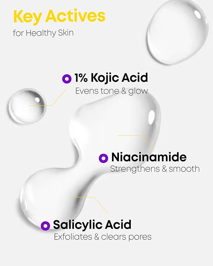 NINELESS B-Boost 1% Kojic Acid Toner with 2% Niacinamide for Dark Spot Correction - Korean Skincare for All Skin Types - Formula with Adenosine & Probiotics - 6.76 fl. oz.