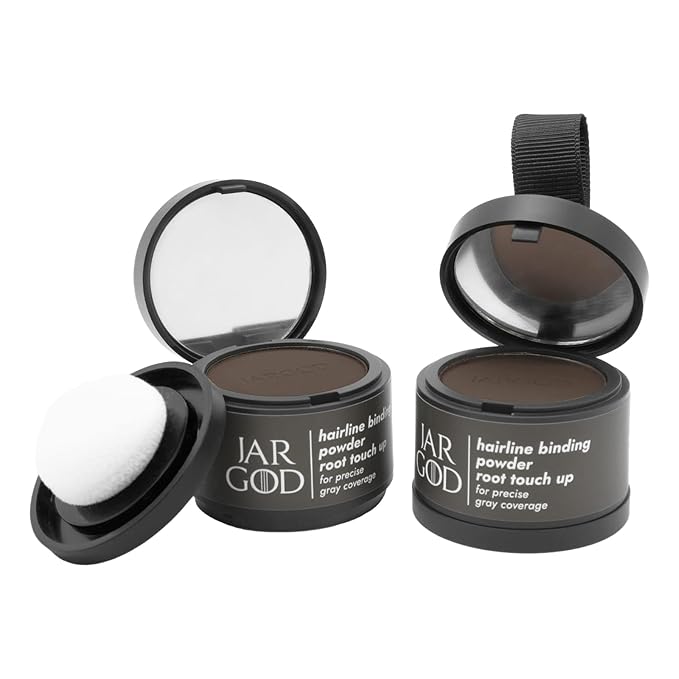 Hairline Root Touch-Up Powder for Instant Gray Coverage and Temporary Hair Color for Roots and Highlights for Women & Men (0.14 Ounce (Pack of 2), Dark Brown)
