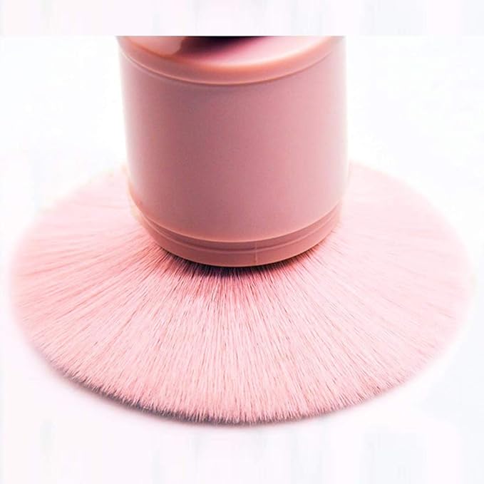 Retractable Kabuki Brushes Foundation Brush Blush Brush Bronzer Brush Face Blender Brush Professional Powder Mineral Blending Buffing Makeup Application Portable With Cover - Pink