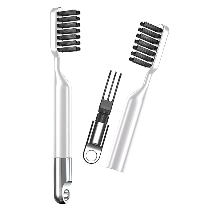 Hair Brush Comb Cleaning Tool Comb,2-in-1 Hair Brush Cleaner Tool, Portable Remover Rake for Removing Hair Dust, Home and Salon Use(White)