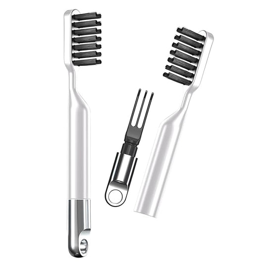 Hair Brush Comb Cleaning Tool Comb,2-in-1 Hair Brush Cleaner Tool, Portable Remover Rake for Removing Hair Dust, Home and Salon Use(White)
