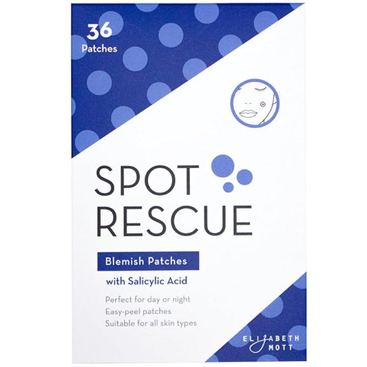 Elizabeth Mott Spot Rescue Blemish Patches - Hydrocolloid Acne Stickers with Salicylic Acid & Tea Tree for Pimples, Zits & Blemishes - Fast Healing, Invisible, Day & Night Wear, Vegan, (36 Count)