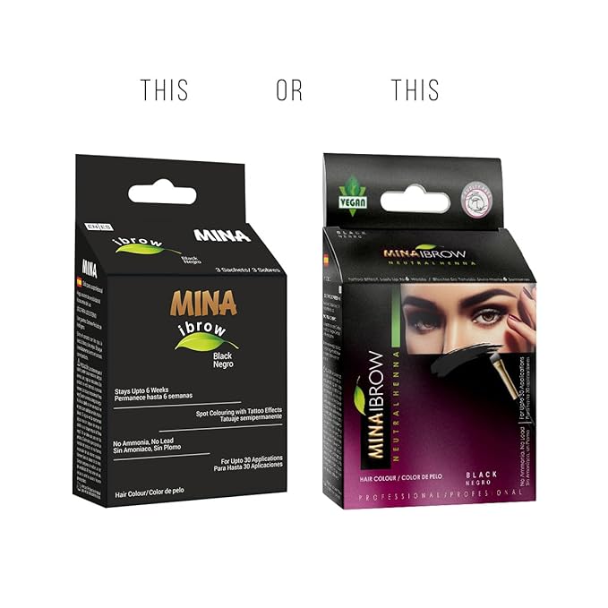 Mina ibrow Hair Color |Natural Spot coloring Hair Tinting Powder, Water and Smudge Proof | No Ammonia, No Lead with 100% Gray Converge | Black Tint kit | Upto 30 Applications.
