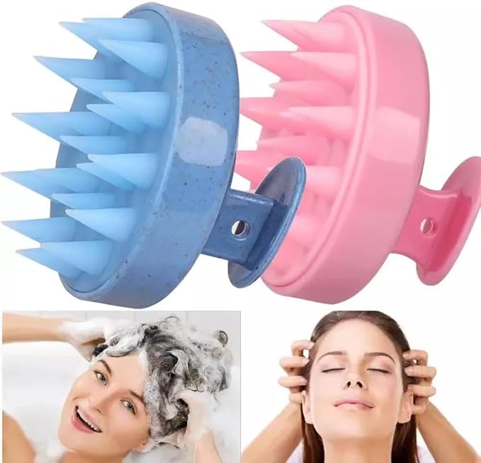 Silicone Scalp Massager for Hair Growth – Shampoo Brush for Shower, Dandruff & Dry Scalp Relief – Soft Silicone Hair Scrubber Beige