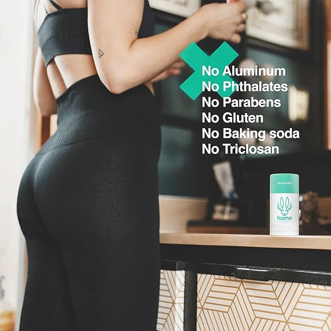Hume Supernatural Probiotic Roll‑On Deodorant, Aluminum‑Free & Plant‑Based – Gentle on Sensitive Skin, Quick‑Drying, Long‑Lasting Sweat & Odour Protection for Teens & Adults - Desert Bloom, 3-Pack