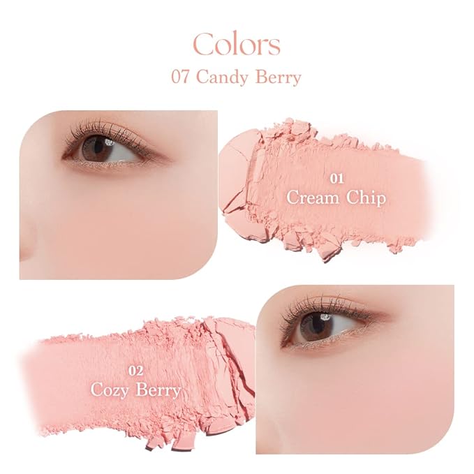 Dasique Blending Mood Cheek #07 Candy Berry | 4 Blendable Shades in Lightweight Smooth Powder | Vegan | Blush
