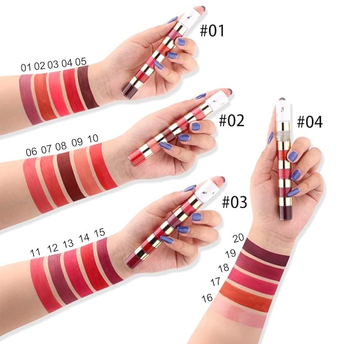 evpct 20 Colors Liquid Matte Lipstick Set Lip Stick Stain Packs Matte for Dark Skin Women,Dark Red Mat Matt Long Lasting Original 24 Hour lipstick lapiz labiales mate 24 horas originales mate