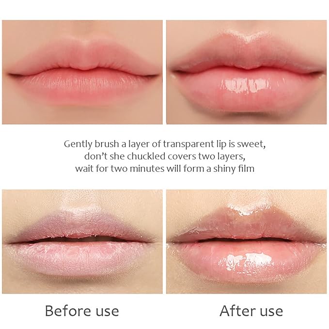 Lip Oil Hydrating Tinted Lip Balm, Plump Lip Gloss Lip Care Transparent Toot Lip Oil Tinted (004# Transparent)