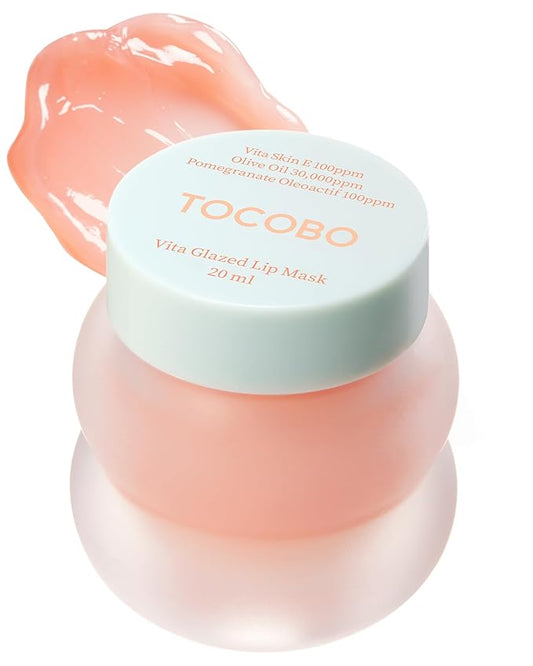 TOCOBO Vita Glazed Lip Mask – Korean Vegan Lip Scrub & Overnight Exfoliating Treatment for Dry, Chapped Lips – Hydrating, Plumping, Smoothing – Glazed Balm Texture, Non-Sticky, 0.68oz