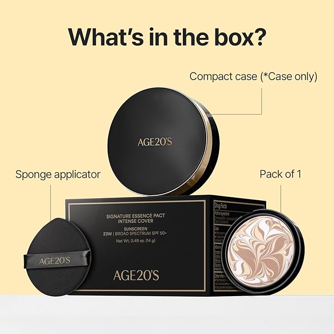 [NEW] AGE20'S Signature Essence Pact | 33N HAZELNUT | Vegan Korean Cushion Foundation | Pack of 1 | Cream Foundation, Dewy & Glow Finish, Natural Coverage, SPF 50+