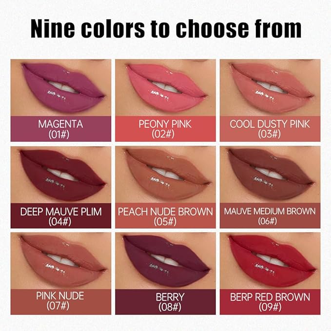Nourishing High-Shine Lip Gloss,Hydrating & Moisturizing Lip Tint, Non-Sticky, Long-Lasting Glossy Lip Stain,Softens & Plumps Lips for Smooth,Gentle Formula for Dry Lips 08#Berry