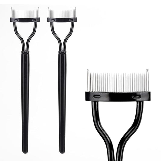 2 Pcs Eyelash Separator Tool Mascara Brushes Eyelash Comb Separator Definer Lash Comb for Combing, Separating Lashes - Black