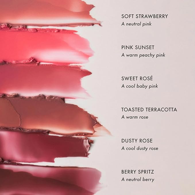 Summer Fridays Blush Butter Balm - Skincare-Infused Hydrating Cream Blush with Hyaluronic Acid, Ceramides, & Shea Butter for a Dewy Flush of Color - Cheek and Lip Tint - Soft Strawberry (0.14 Oz)