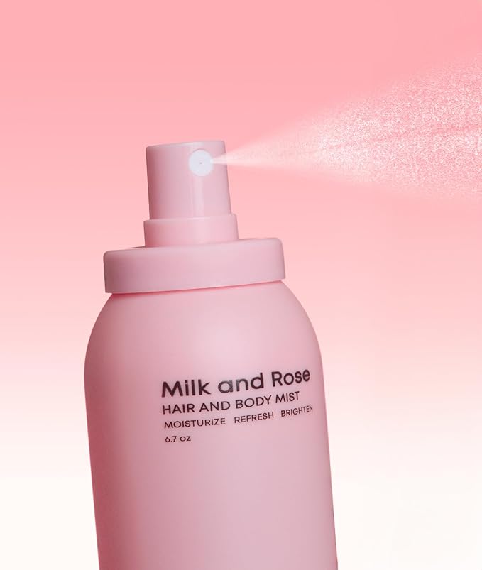 Milk & Rose Hair and Body Mist – Hydrating Floral Body Spray & Hair Perfume with Rose, Goat Milk, Chamomile, Lavender & Honey – Refreshing Mist for Skin, Hair & Clothing – 6.7 oz