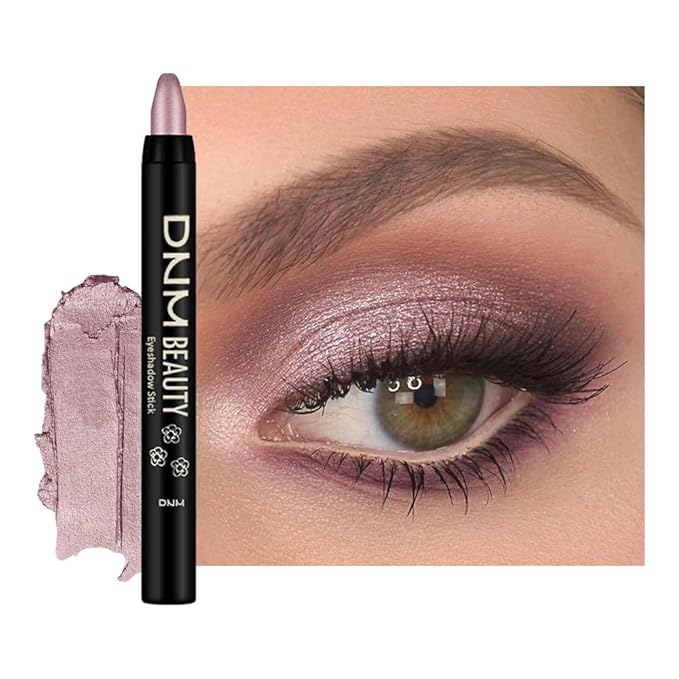 Kaely Cream Eye Shadow Sticks, Mink Mauve Metallic Eyeliner Pencil Eyeshadow Palette Makeup, Eye Highlighter Brightener Stick for Older Women Waterproof Pigmented, sombras para ojos, New-53