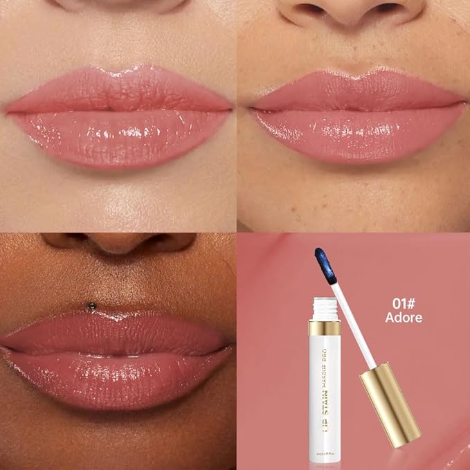 Lip Stain - Wipe-Off & Peel Off Lip Color | Waterproof, Long Lasting, Transfer-Resistant, Smudge-Proof Lip Tint | Easy Wipe Finish, High Pigment | All-Day Kiss-Proof Lip Stain, Muted Terracotta +#1