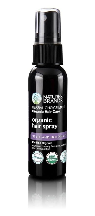 Hair Spray Organic by Herbal Choice Mari (2 Fl Oz Bottle) - No Toxic Synthetic Chemicals