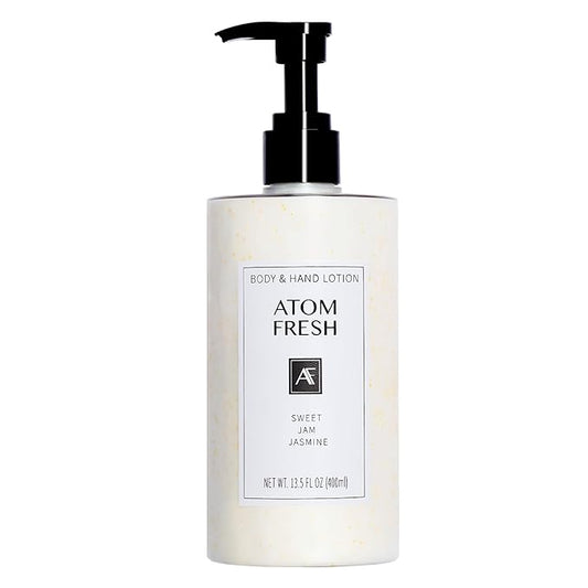 Atom Fresh Body Lotion for Women, Hydrating & Firming Body Moisturizer for Dry Skin, Ceramide & Niacinamide Skin Barrier, Non-Greasy Vitamin E Lotion, Sweet Jasmine Scent, 13.5 fl oz