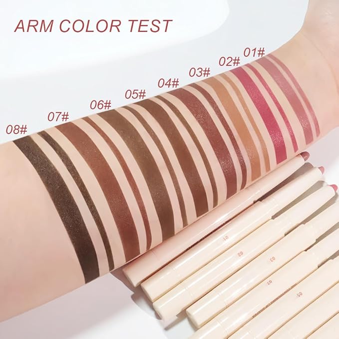 Plump Matte Crayon Lip Liner Pencil, Espresso Martini Lipstick Lip Liners for Women, 24 Hour Long-Lasting Lip Gloss Makeup, With Silicone Smudger for Define Contours & Sculpting Lip, 07