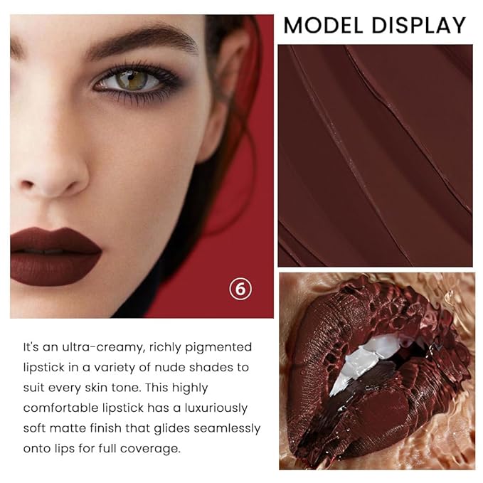 3 Pcs Matte Velvet Lipstick for Women Set,Nude Long Lasting Matte Lip Stick 24H Waterproof for Girls Natural Lip Makeup,Matte Non-Stick Lipstick Makeup for Women,labiales magicos 24 horas originales