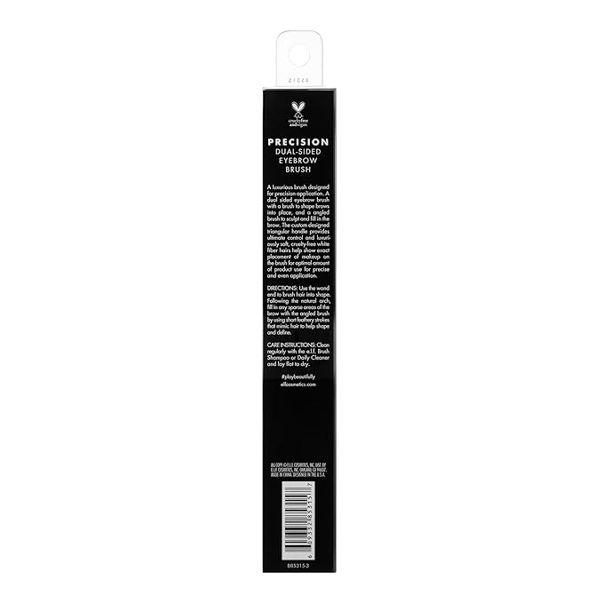e.l.f. Precision Dual-Sided Eyebrow Brush, Makeup Brush For Shaping, Sculpting & Filling Brows, For Even Application, Vegan & Cruelty-Free