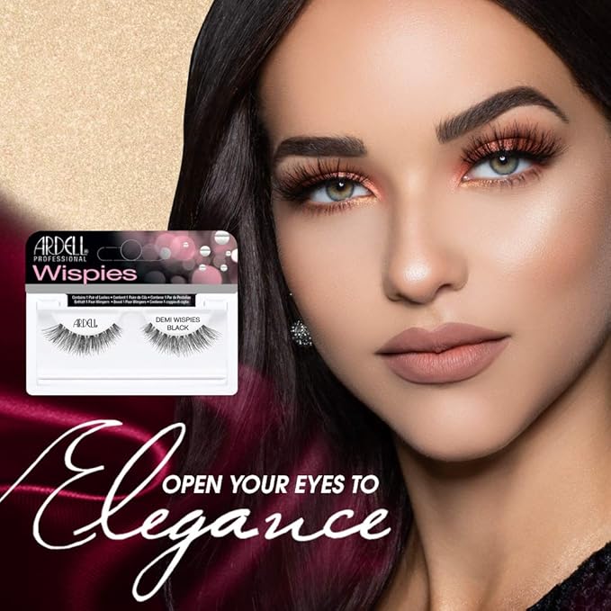 Ardell False Eyelashes Demi Wispies - Black, Natural Look Lashes, Lightweight, Full Volume, Eyelash Extensions for Everyday Wear, 4 Pairs