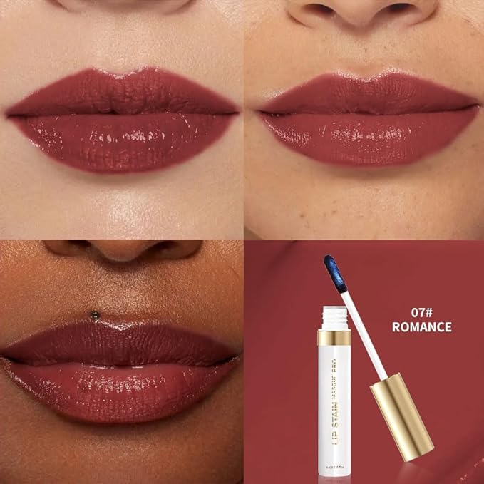Lip Stain - Wipe-Off &Peel Off Lip Color | Waterproof, Long Lasting, Transfer-Resistant, Smudge-Proof Lip Tint | Easy Wipe Finish, High Pigment | All-Day Vibrant Kiss-Proof Lip Stain, 07#+09#