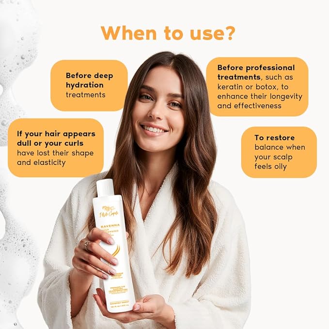 I Belli Capelli Ravenna Clarifying Shampoo Pre Treatment, Clarifying Shampoo For Build Up -Preps Hair Deep Cleansing, Removes Impurities For Long Lasting Treatment- 300ml/10.1 fl.oz