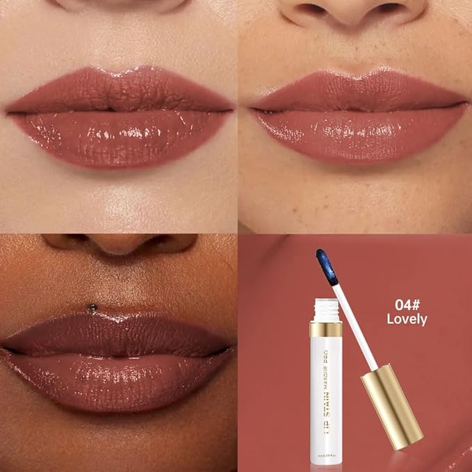 Lip Stain - Wipe-Off & Peel Off Lip Color | Waterproof, Long Lasting, Transfer-Resistant, Smudge-Proof Lip Tint | Easy Wipe Finish, High Pigment | All-Day Kiss-Proof Lip Stain, Muted Terracotta +#1