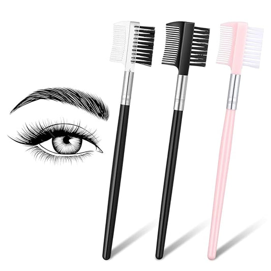 3pcs Eye Lash Brushes Separator, Eyebrow Comb for Women, Dual-Head Eyebrow Brush and Comb for Eliminating Mascara Clumps, Grooming Shaping Brow, Separating Lashes, Eyelashes Extension