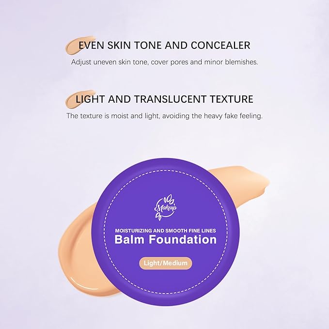 Balm Foundation | Age-Defying Hydrating Cushion Foundation for Mature Skin, Medium Buildable Coverage & Satin Glow Finish Makeup, Blurs Fine Lines, Smooths Texture (light/medium)