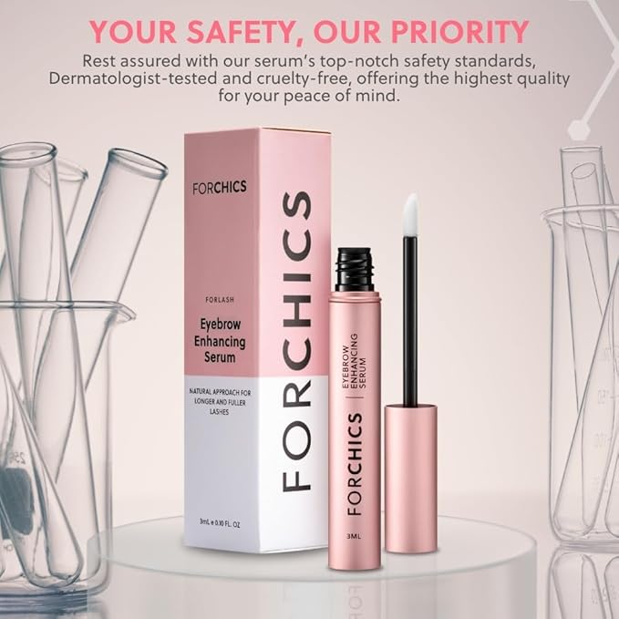 ForBrow by ForChics: 3 Pack Eyebrow Enhancing Serum - Thicker, Fuller Brows with Natural & Organic Conditioner | Vegan & Cruelty-Free with Innovative Peptides