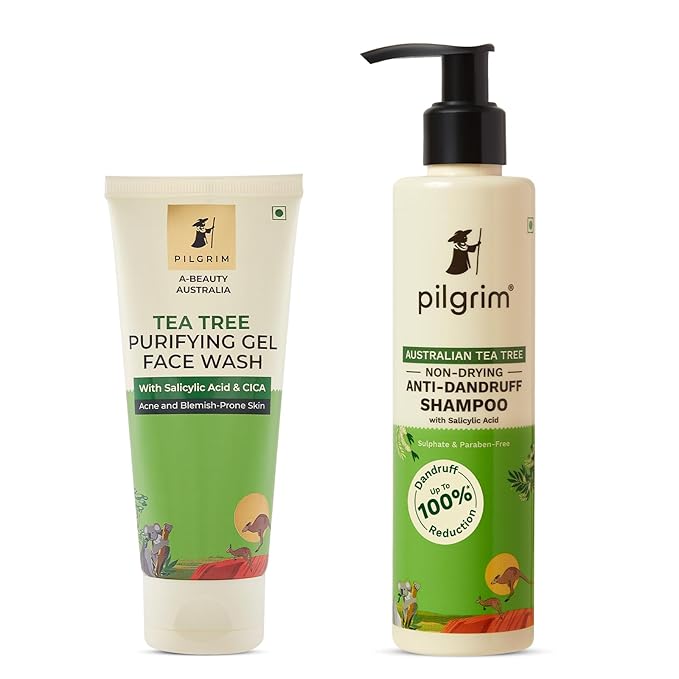 Pilgrim Tea Tree Gel Face Wash(100 ml) & Tea Tree Shampoo (200 ml)