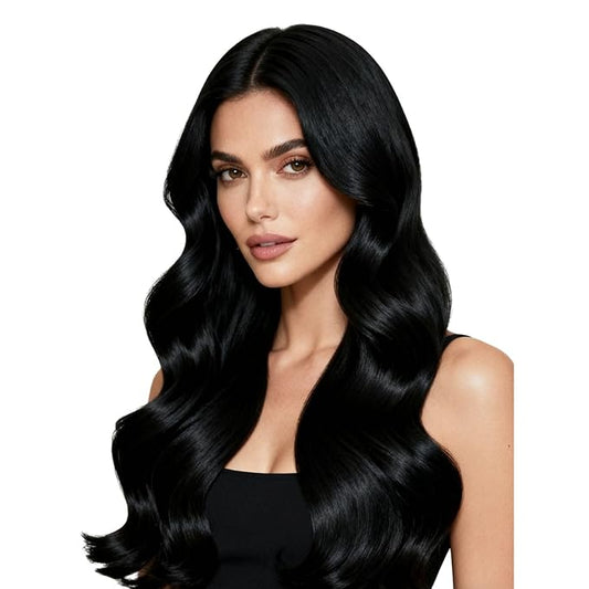 Full Shine Micro Loop Hair Extensions Human Hair 28 Inch 100 Grams Long Straight Remy Hair Natural Black Micro Bead Human Hair Extensions for Women Cold Fusion Extensions add Length