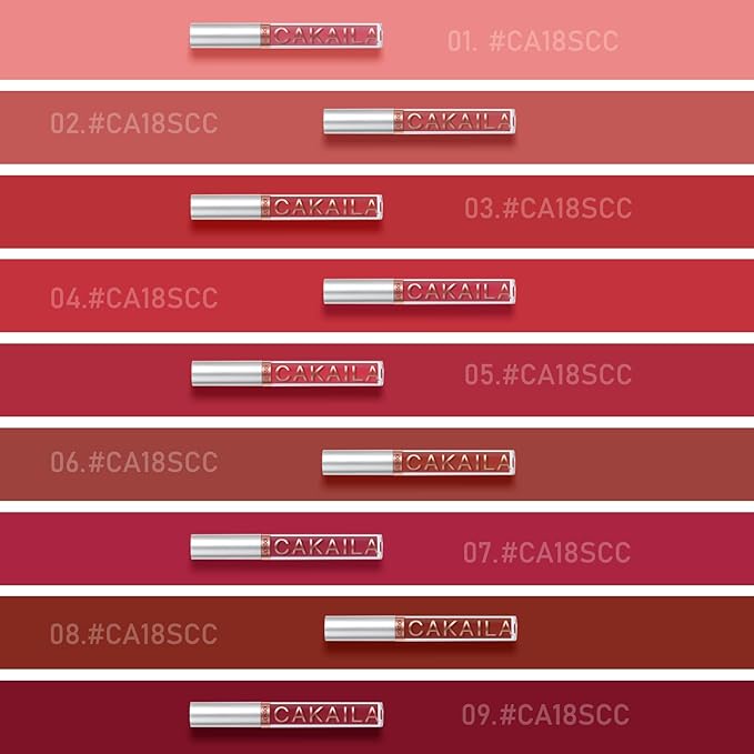 9 Pcs Liquid Lipsticks and Lip Lacquer Set Matte Rich Red Colors Lipstick for Women with Waterproof and Long-Lasting