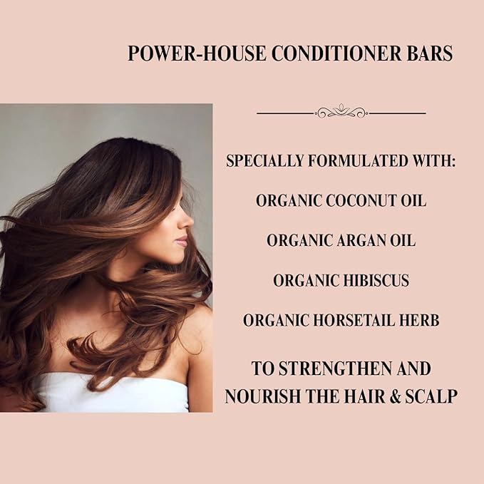Coconut & Argan Oil Conditioner Bar, Deep Moisturizing for Dry Damaged Hair. Hydrating & Nourishing Solid Conditioner for Curly, Coily & Color Treated Hair, Vegan & Sulfate free, USA Made. 2.3 oz.